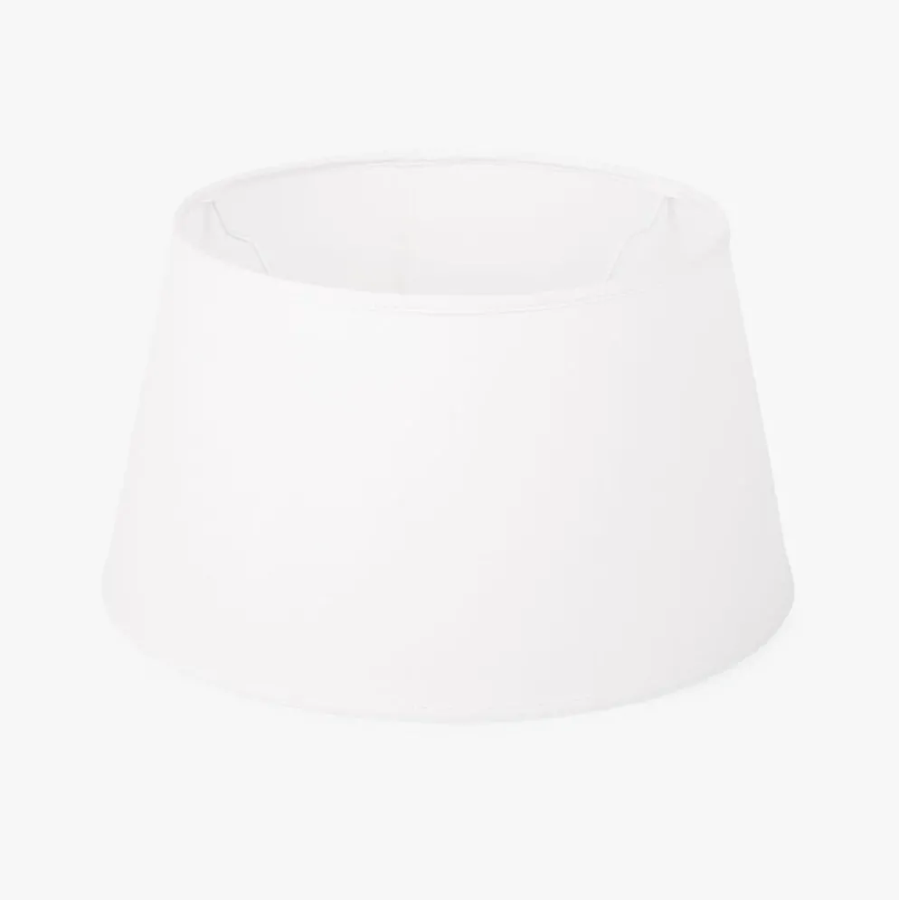 Abatjour Drum em Algodão Branco D30cm