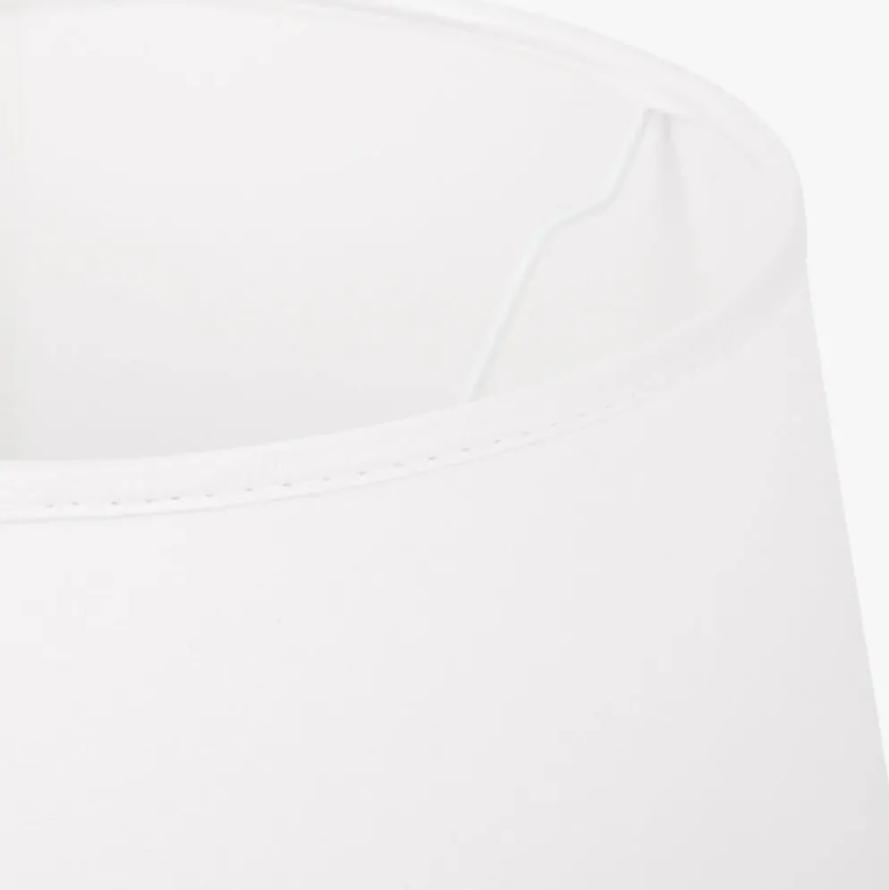 Abatjour Drum em Algodão Branco D30cm