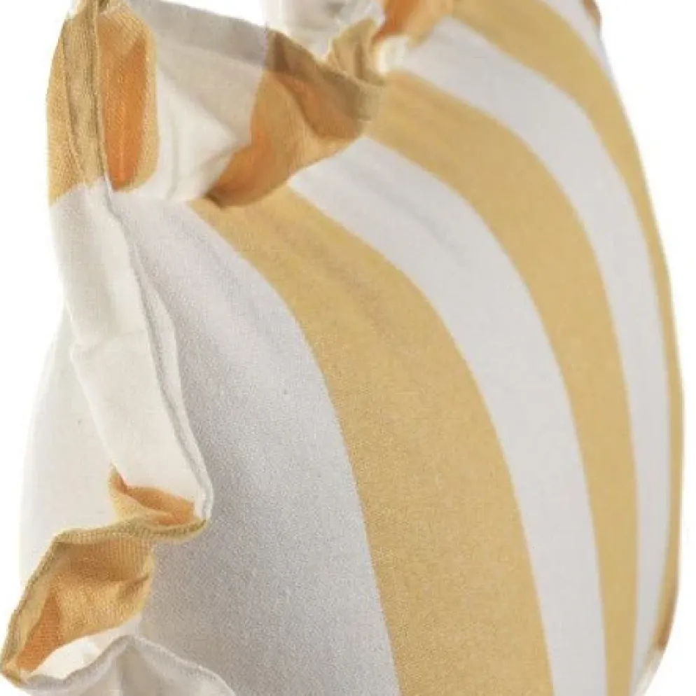 Almofada de Riscas com Folho Laranja 50x30