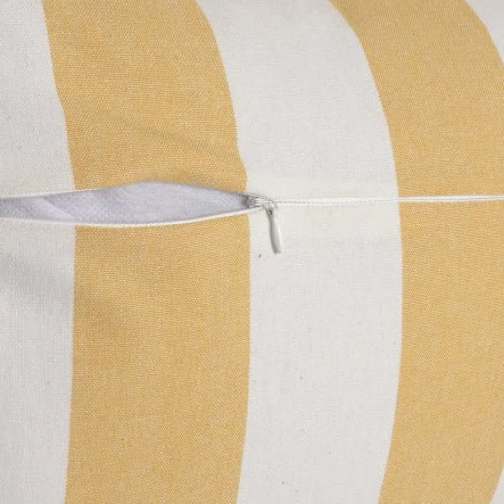 Almofada de Riscas com Folho Laranja 50x30