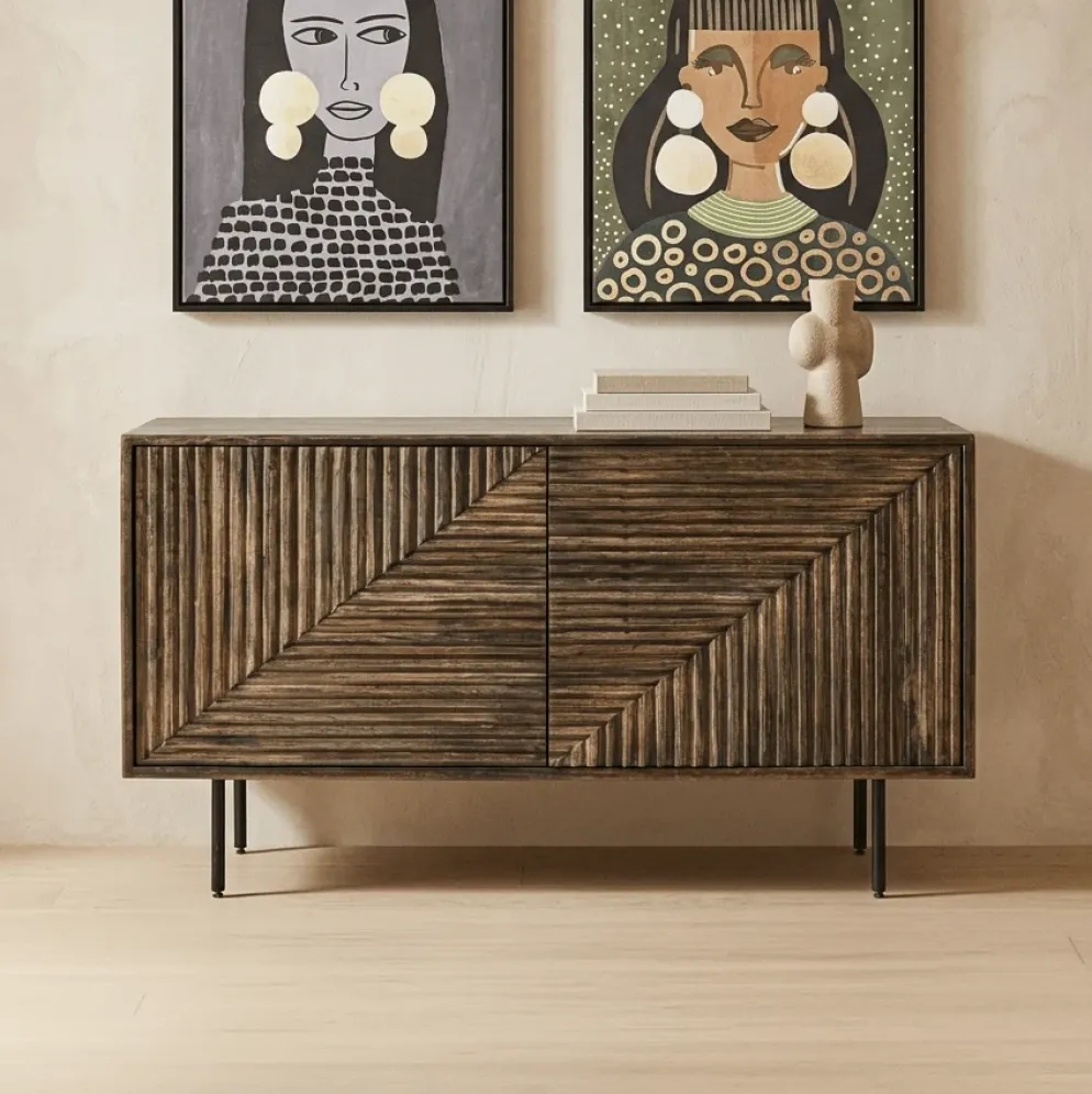 Aparador Geométrico Duas Portas 100x39,5x70 cm