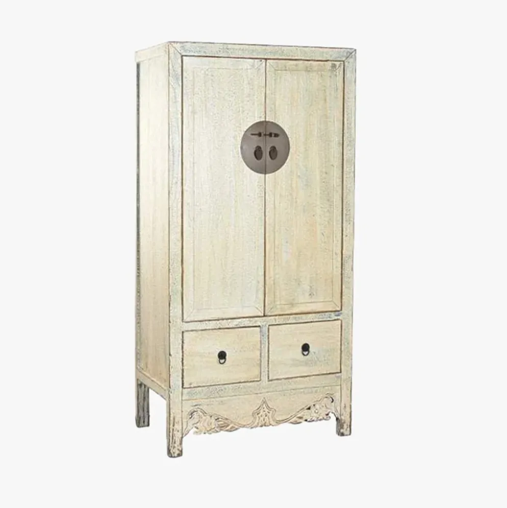 Armário de Madeira Claro com Fechadura Circular Oriental 180 cm