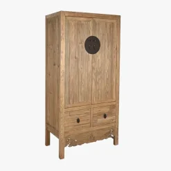 Armário de Madeira com Fechadura Circular Oriental 180 cm