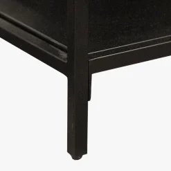 Armário de Metal Preto com Duas Portas de Vidro