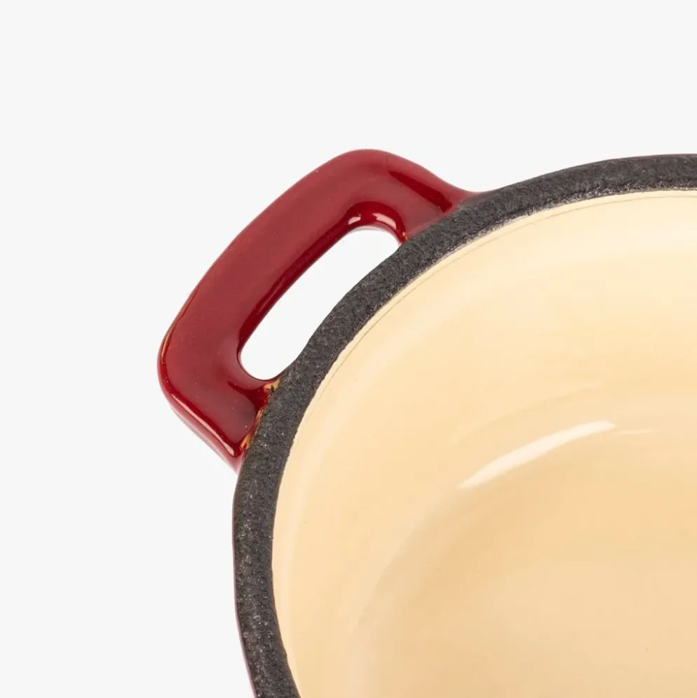 Caçarola Mini de ferro fundido Vermelha D10 cm
