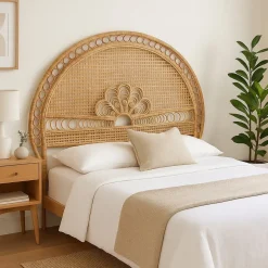 Cabeceira Cama Ornamentada Rattan 175 cm
