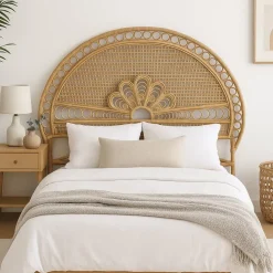 Cabeceira Cama Ornamentada Rattan 175 cm