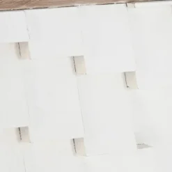 Cabeceira Cama Retangular Madeira Detalhe em Branco 180 cm