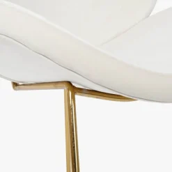 Cadeira Curva Branca | Pés Dourado