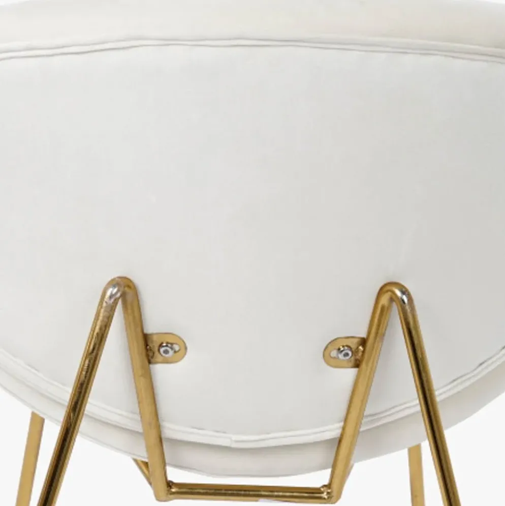 Cadeira Curva Branca | Pés Dourado