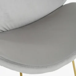 Cadeira Curva Cinza | Pés Dourado