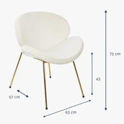 Cadeira Curva Preta | Pés Dourado