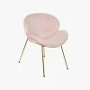 Cadeira Curva Rosa | Pés Dourado - conj. 2