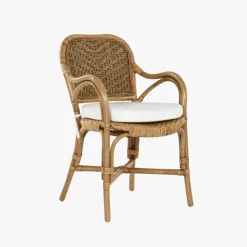 Cadeira de Bambu e Rattan Castanha