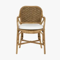 Cadeira de Bambu e Rattan Castanha