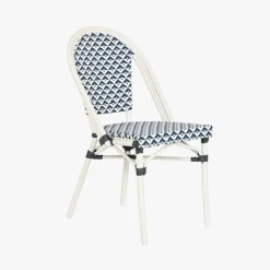 Cadeira de Metal Branco e Azul
