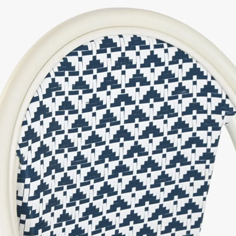 Cadeira de Metal Branco e Azul