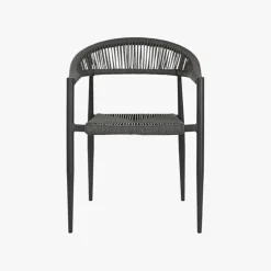 Cadeira de Metal e Rattan Preta