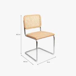 Cadeira Rattan Natural com Metal