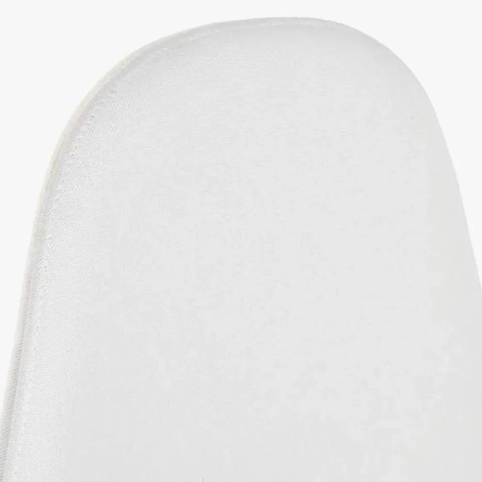Cadeira Tecido Branco com Pés Efeito Madeira