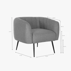 Cadeirão Com Braços Cinza 81x75x73