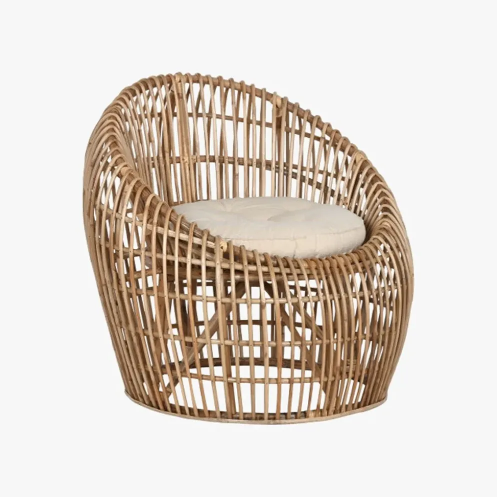 Cadeirão de Rattan e Bambu