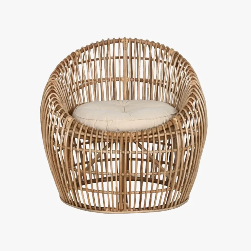 Cadeirão de Rattan e Bambu