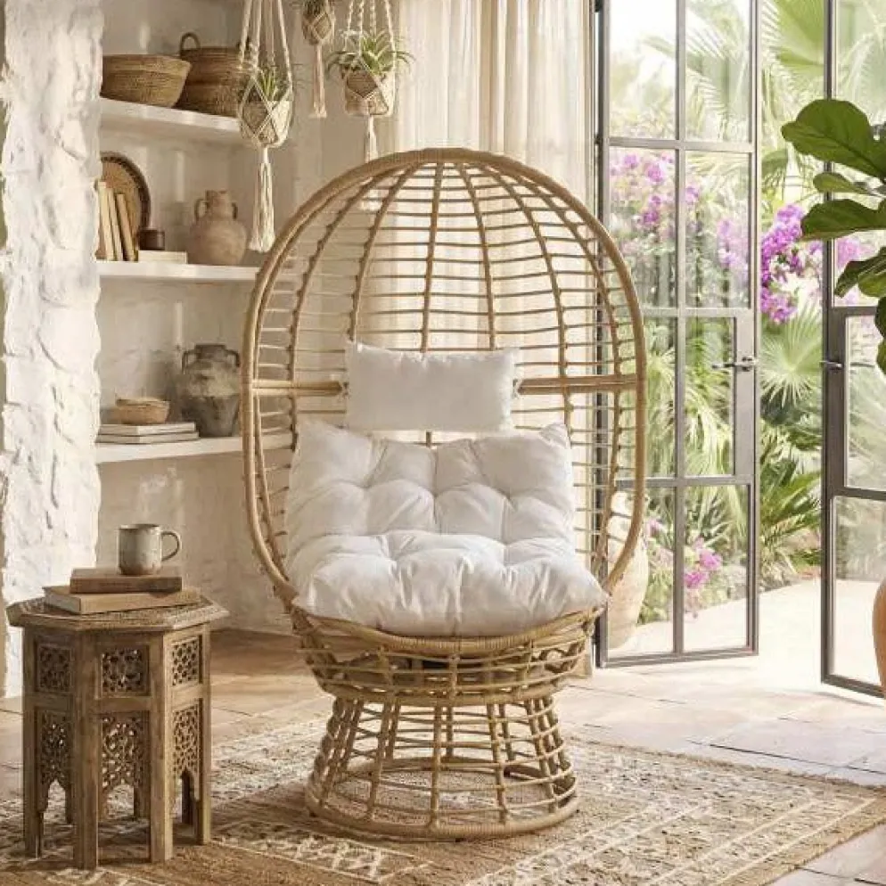 Cadeirão de Rattan Giratório