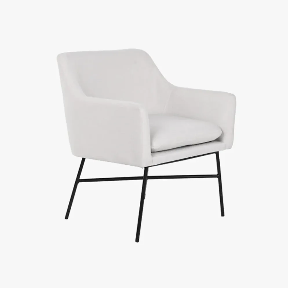 Cadeirão Pé Metal Bege 66x62x75