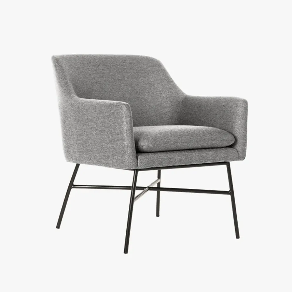 Cadeirão Pé Metal Cinza 66x62x75