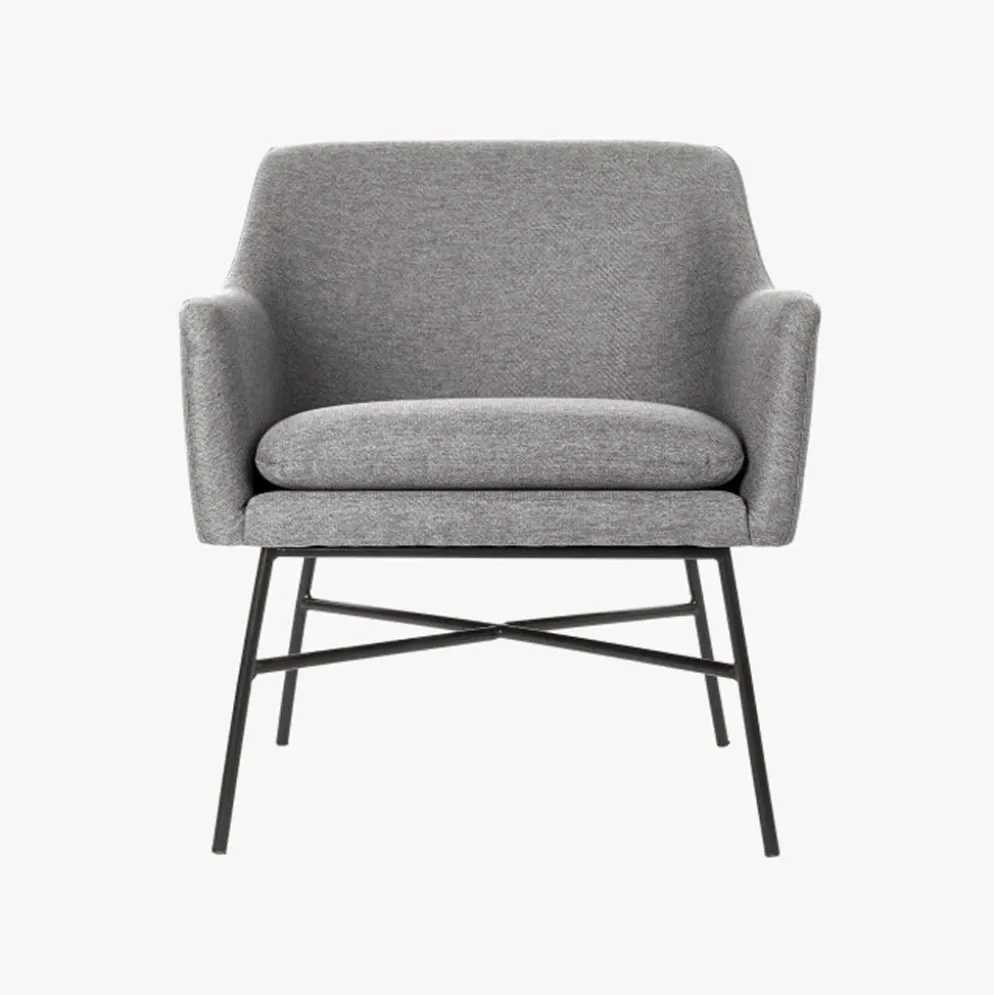 Cadeirão Pé Metal Cinza 66x62x75
