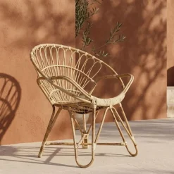 Cadeirão Redondo de Rattan 77x58x85