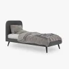 Cama cinza 90x200 cm