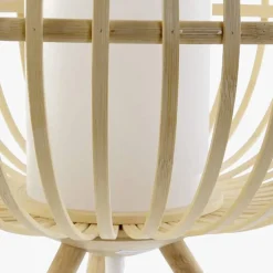Candeeiro de Mesa Bambu e Tecido