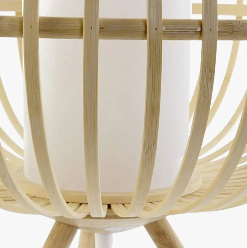 Candeeiro de Mesa Bambu e Tecido