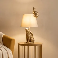 Candeeiro de Mesa Coelhos Dourados