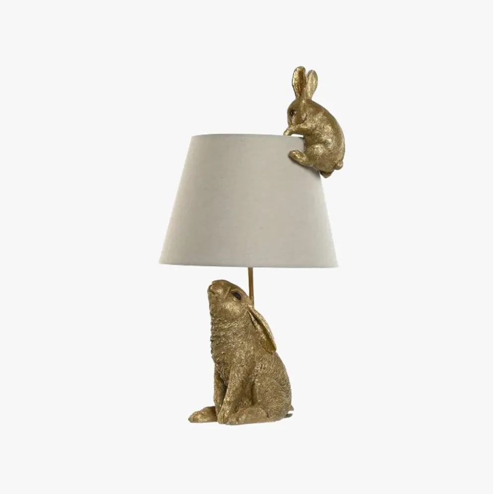 Candeeiro de Mesa Coelhos Dourados