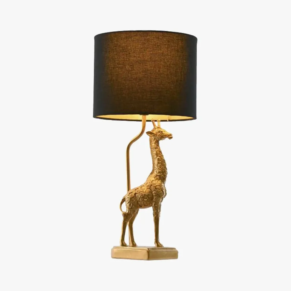 Candeeiro de Mesa Girafa Dourada