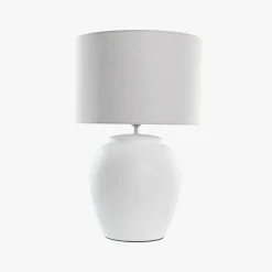 Candeeiro de Mesa Louça Branco 58 cm