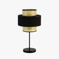 Candeeiro de Mesa Natural e Preto