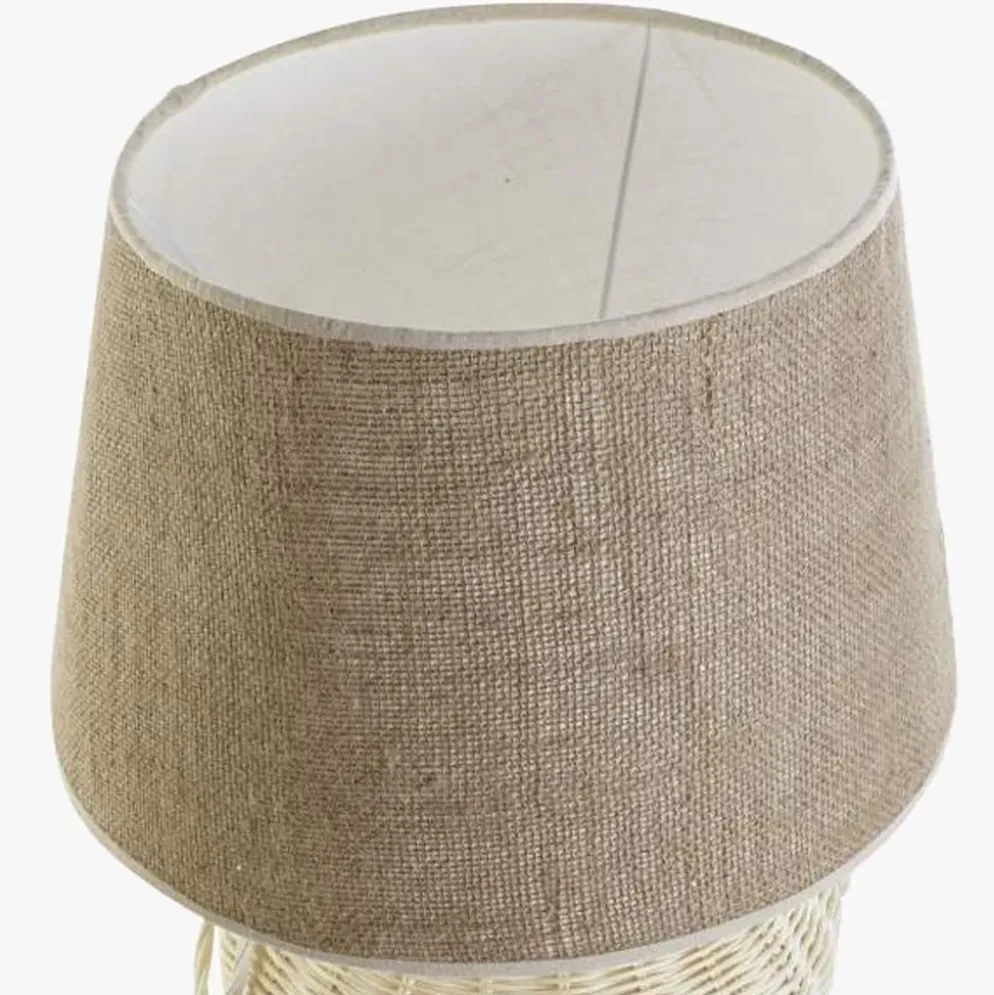 Candeeiro de Mesa Rattan Branco
