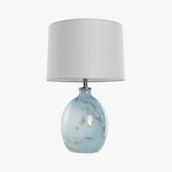 Candeeiro de Mesa Vidro Azul