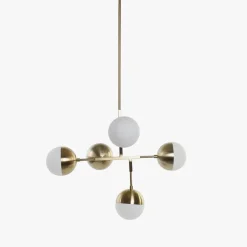Candeeiro de Teto Esferas Dourado