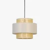 Candeeiro de Teto Natural e Rattan