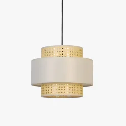 Candeeiro de Teto Natural e Rattan