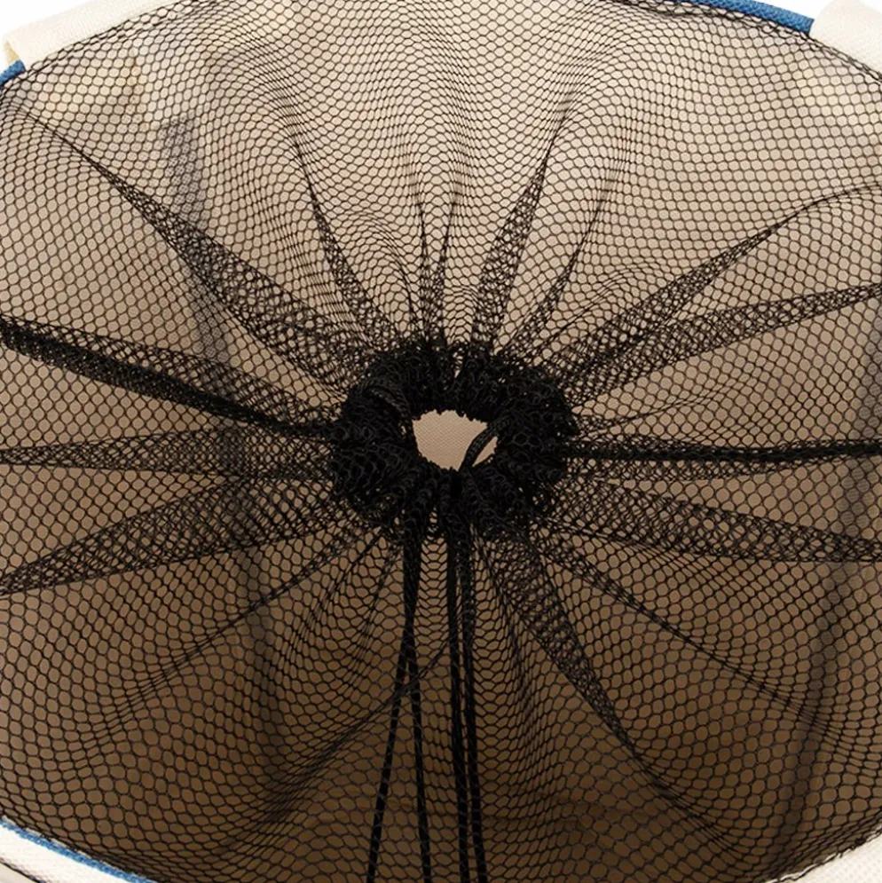 Cesto da roupa às riscas azul