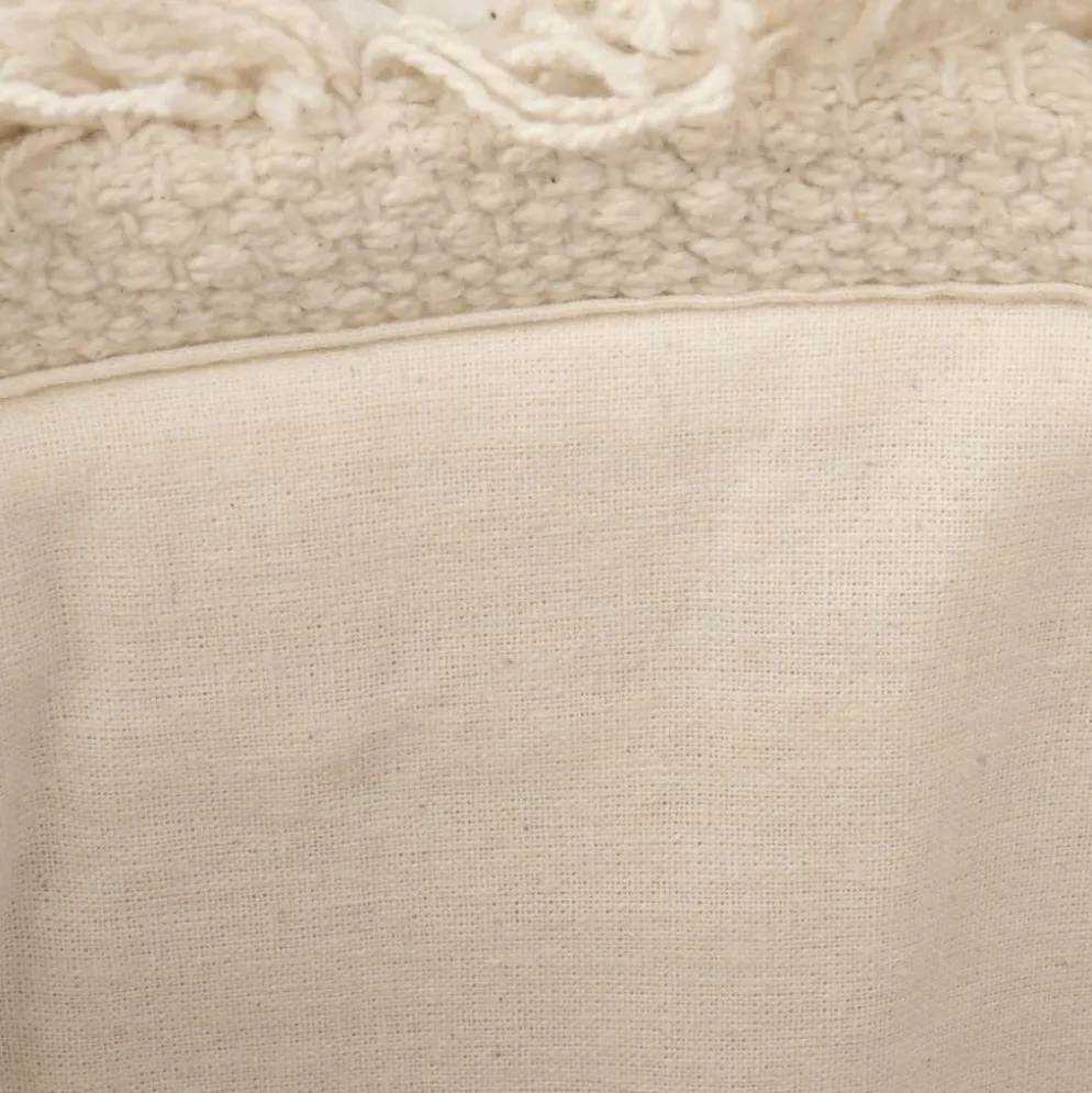 Cesto de Algodão Padrão Bege e Branco