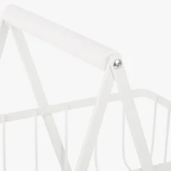 Cesto duplo em metal branco