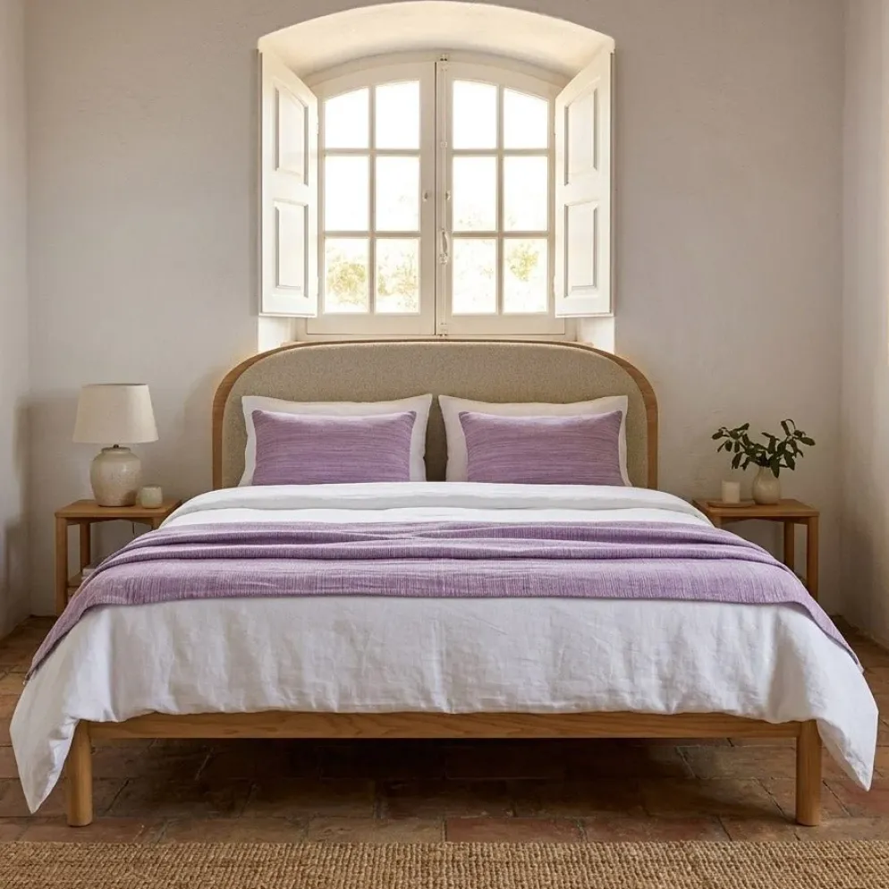 Colcha Mesclada Violeta e Branco 180x250