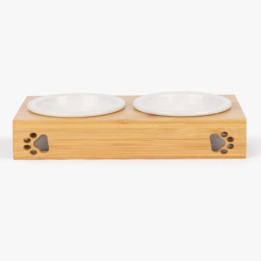 Comedor duplo com base de Madeira